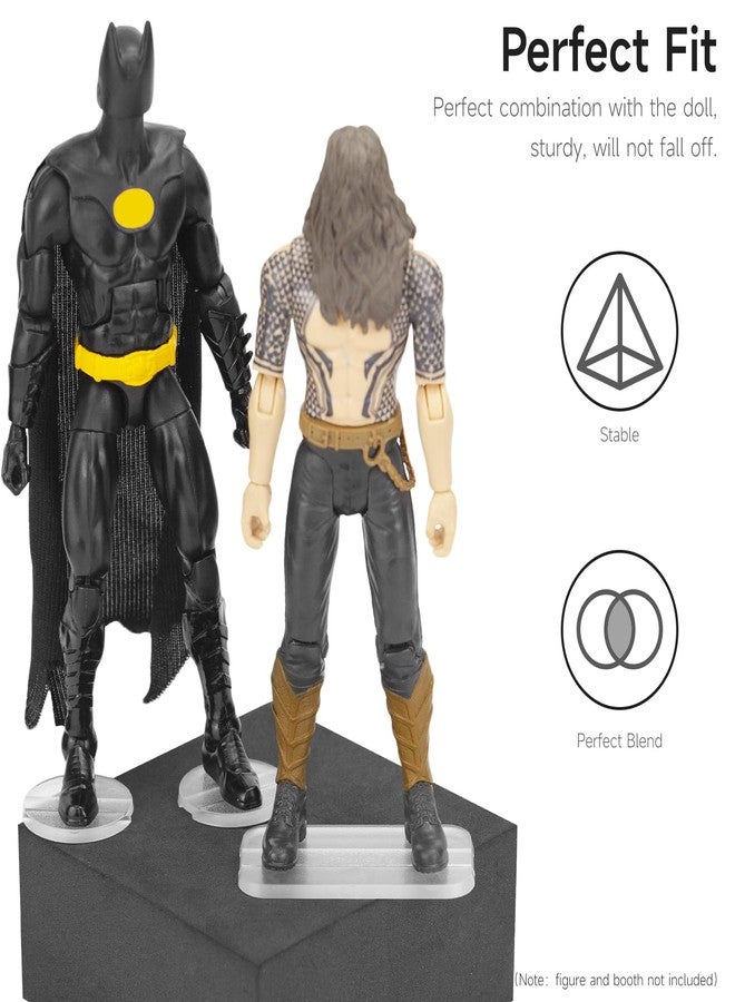 DisplayMore 32 Pieces 6 inch Action Figure Stand,Support Display Stands With Peg,Compatible with 1/12 Scale Marvel Legends /DC/ GI Joe/ MOTU Figure Toy (32PCS-Clear-Square & Round) - Image 4